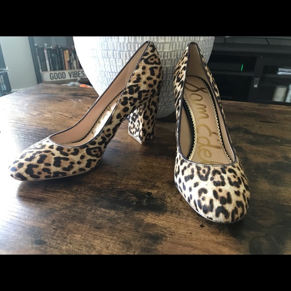 Sam Edelman Leopard Block Heels - Picture 3 of 9